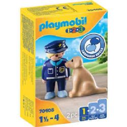 PLAYMOBIL 1-2-3 - POLICIER AVEC CHIEN #70408